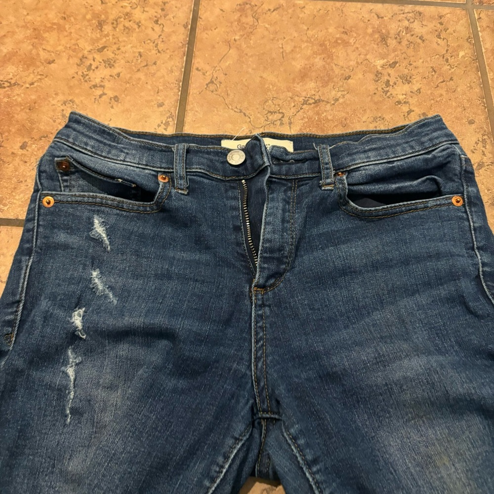 Gap true skinny distressed raw hem jeans size 28S - Picture 3 of 5